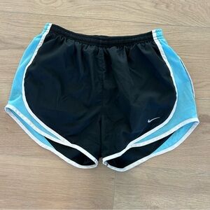 Nike Women's Athletic Shorts in Black and Light Blue